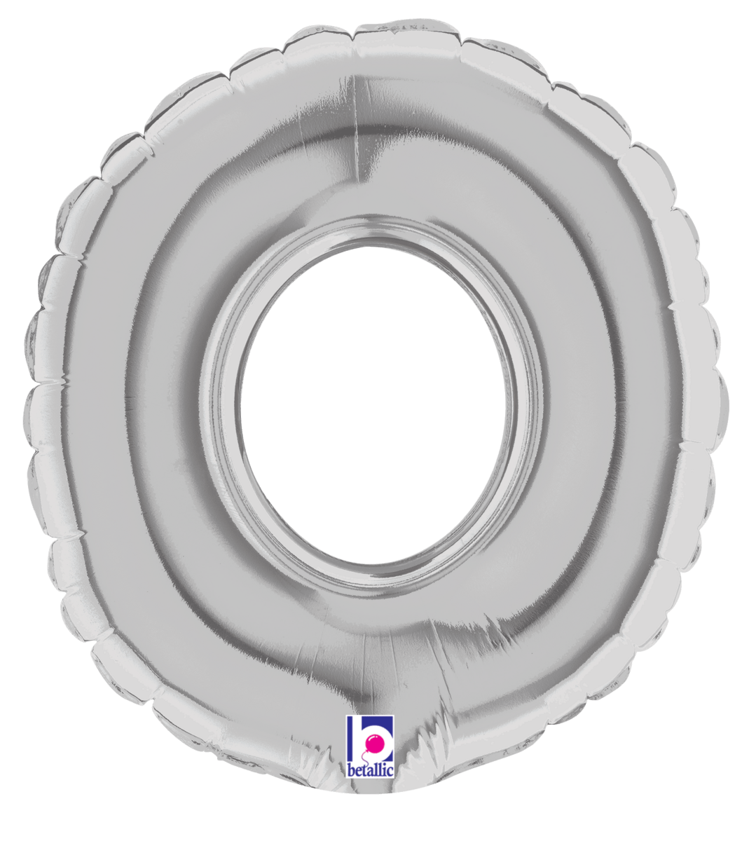 Betallic Mylar & Foil Silver Number 0 (requires heat-sealing) 7″ Balloon