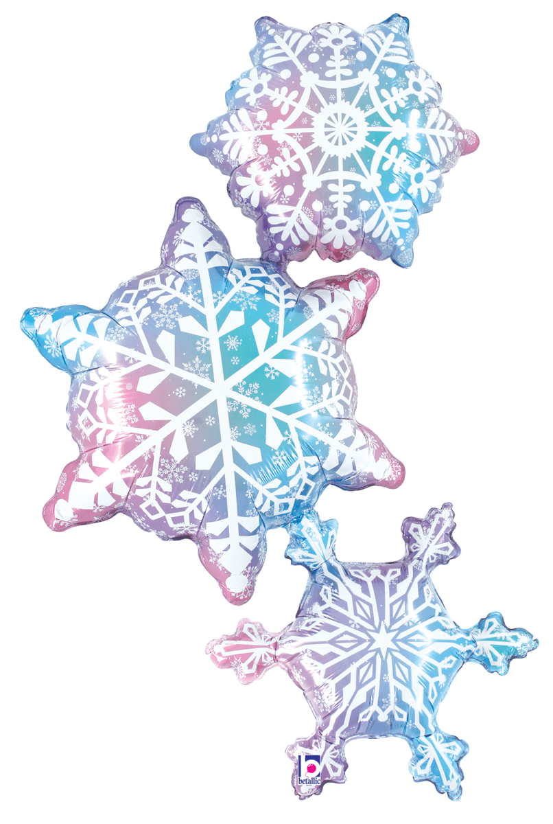 Betallic Mylar & Foil Snowflake Trio 50″ Balloon