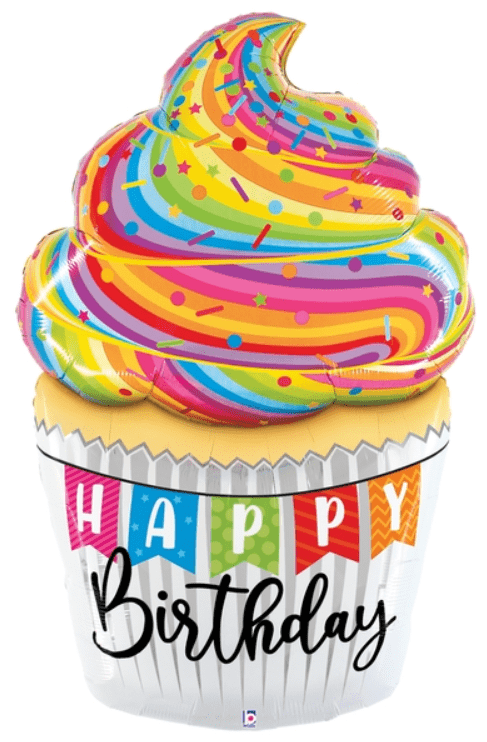 Betallic Mylar & Foil Special Delivery Cupcake 5′ Balloon