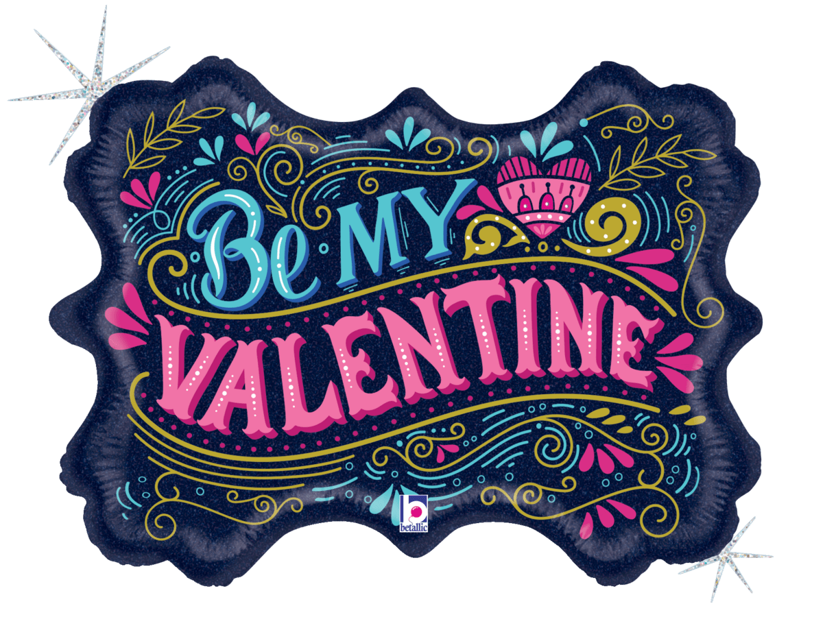 Betallic Mylar & Foil Vintage Be My Valentine 34″ Balloon