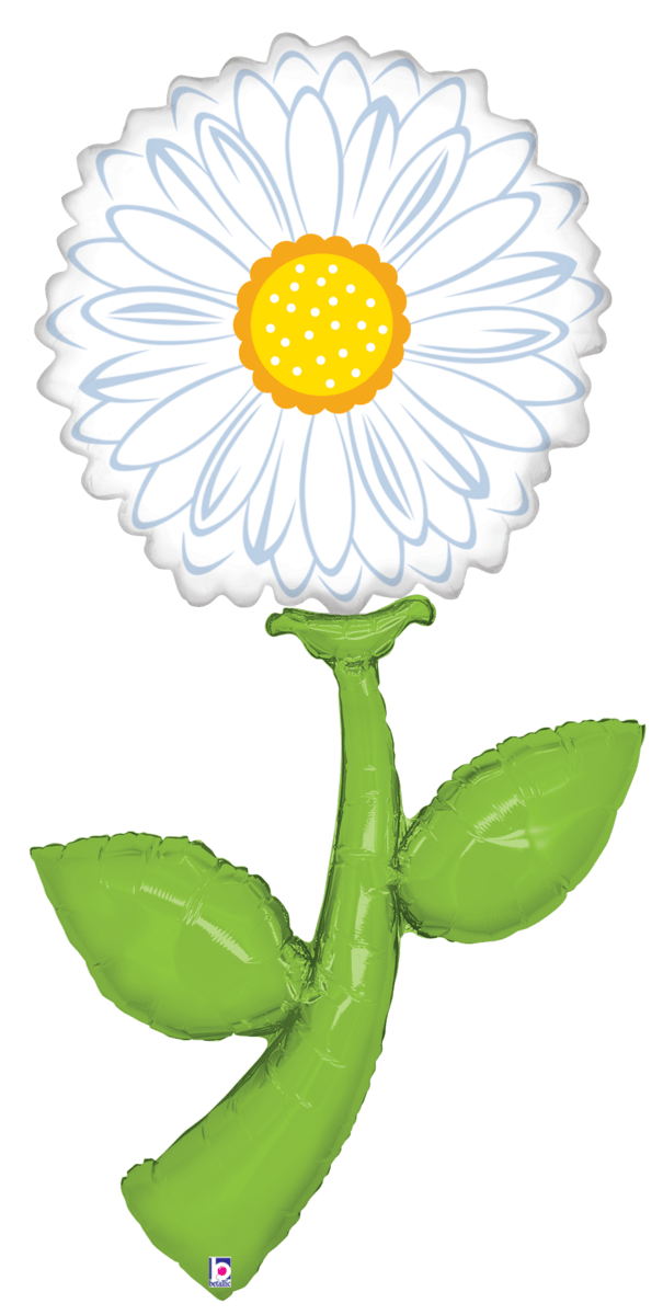 Betallic Mylar & Foil White Daisy Flower Fresh Picks 60″ Balloon