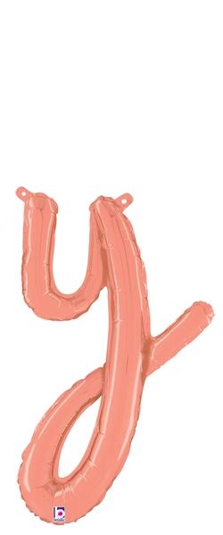 Betallic Mylar & Foil y Rose Gold Script Cursive Letter Balloons