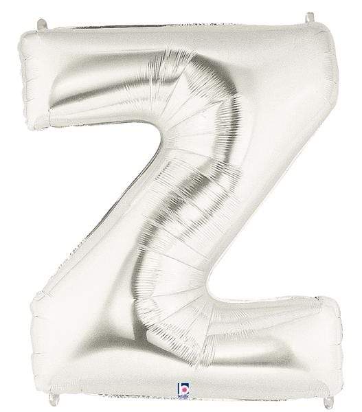 Betallic Mylar & Foil Z Silver 40" Giant Balloon Letters and Numbers