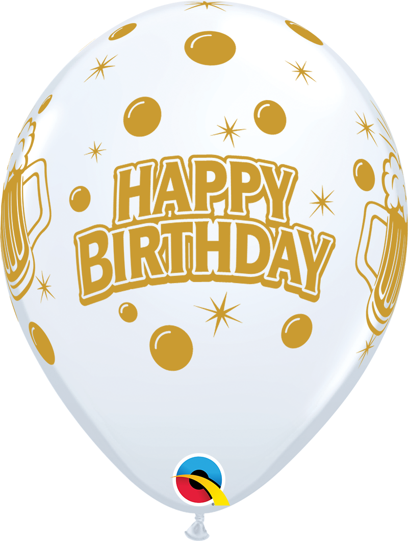 Birthday Cheers Brew Beer 11″ Latex Balloons by Qualatex from Instaballoons