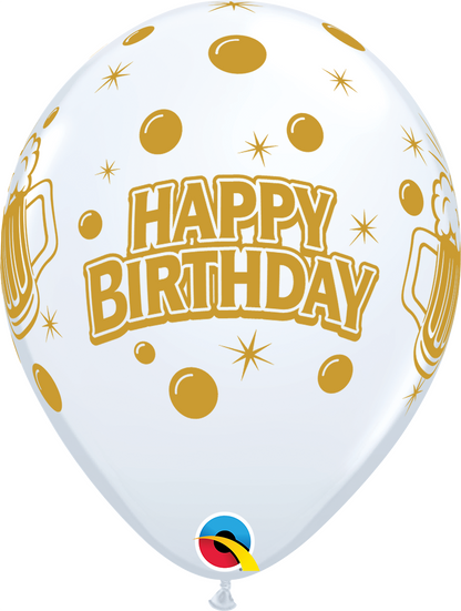 Birthday Cheers Brew Beer 11″ Latex Balloons by Qualatex from Instaballoons