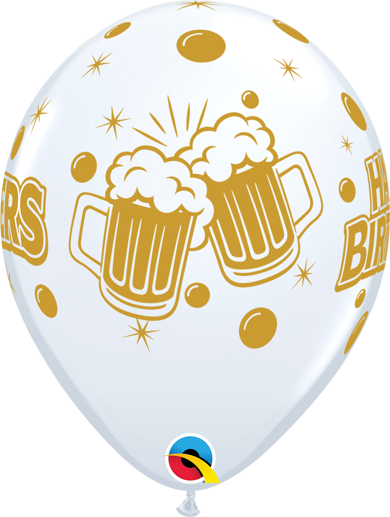 Birthday Cheers Brew Beer 11″ Latex Balloons by Qualatex from Instaballoons