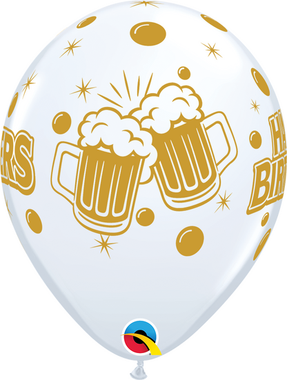 Birthday Cheers Brew Beer 11″ Latex Balloons by Qualatex from Instaballoons