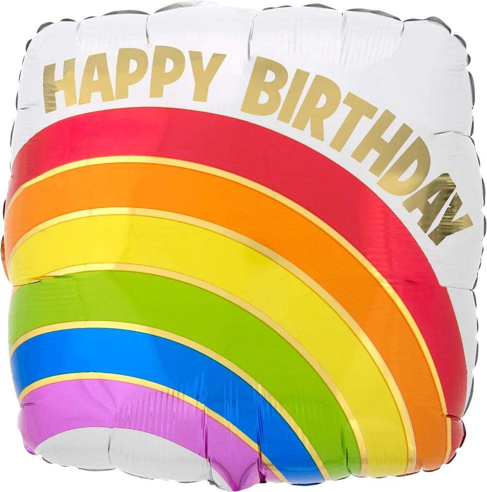 Birthday Gold Rainbow 18″ foil Balloon by Anagram from Instaballoons
