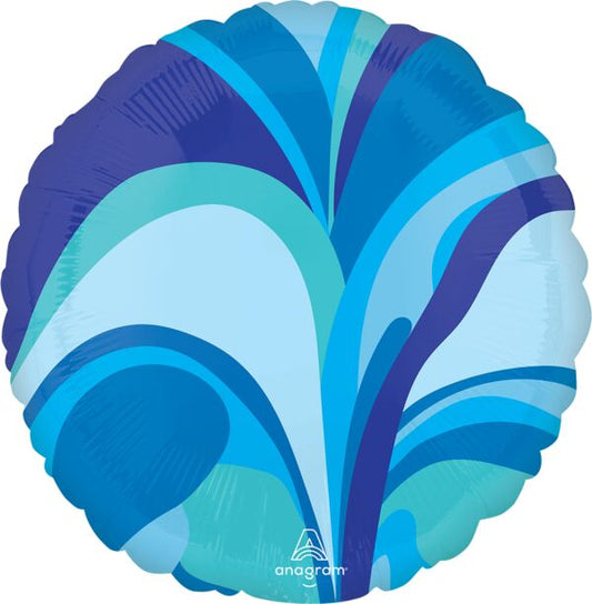 Blue Macro Marble Round 18″ Foil Balloon by Anagram from Instaballoons