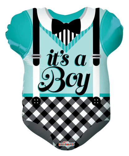 blue PR Blue Baby Clothes Shape 18″ Foil Balloon by Convergram from Instaballoons