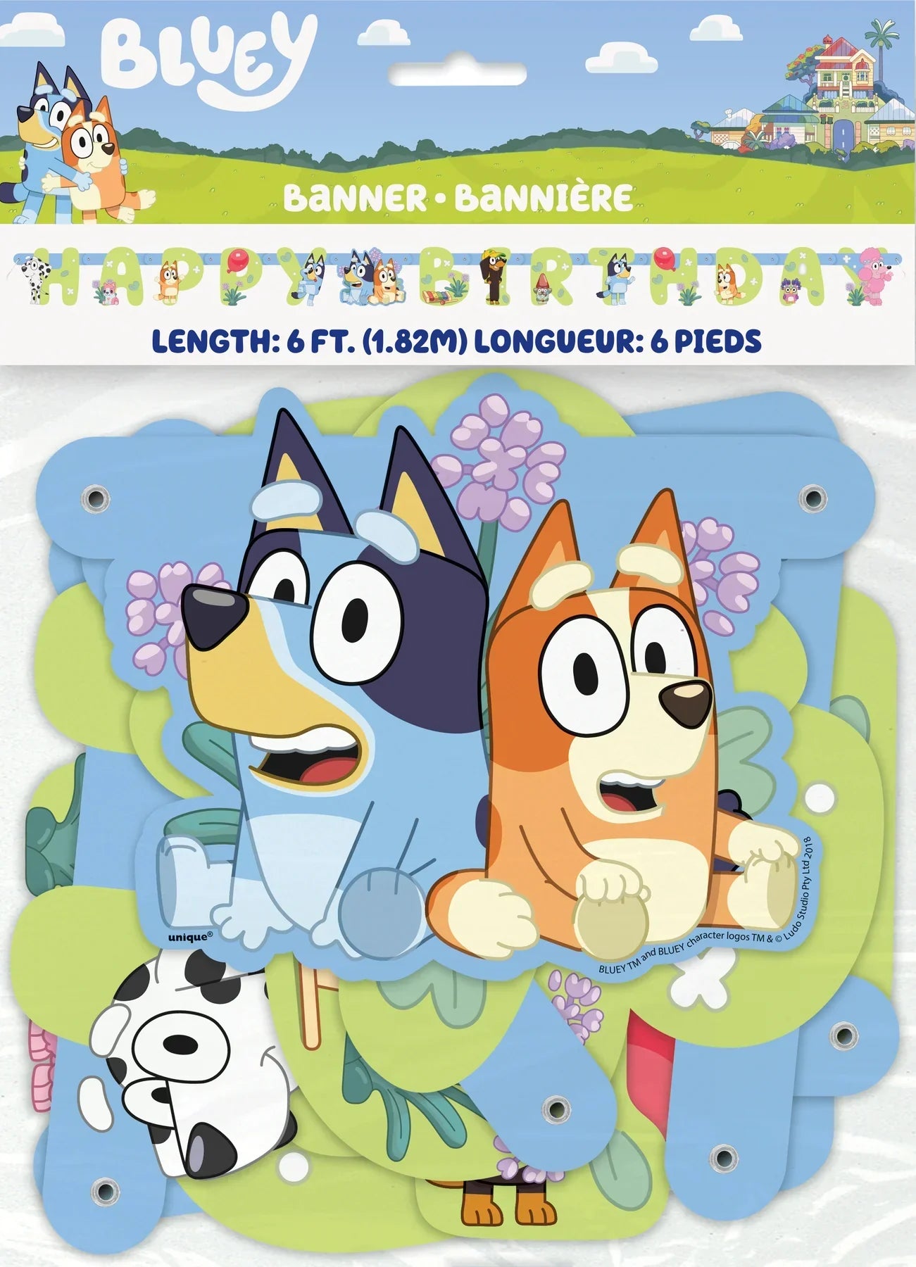 Bluey Happy Birthday Banner by Unique from Instaballoons