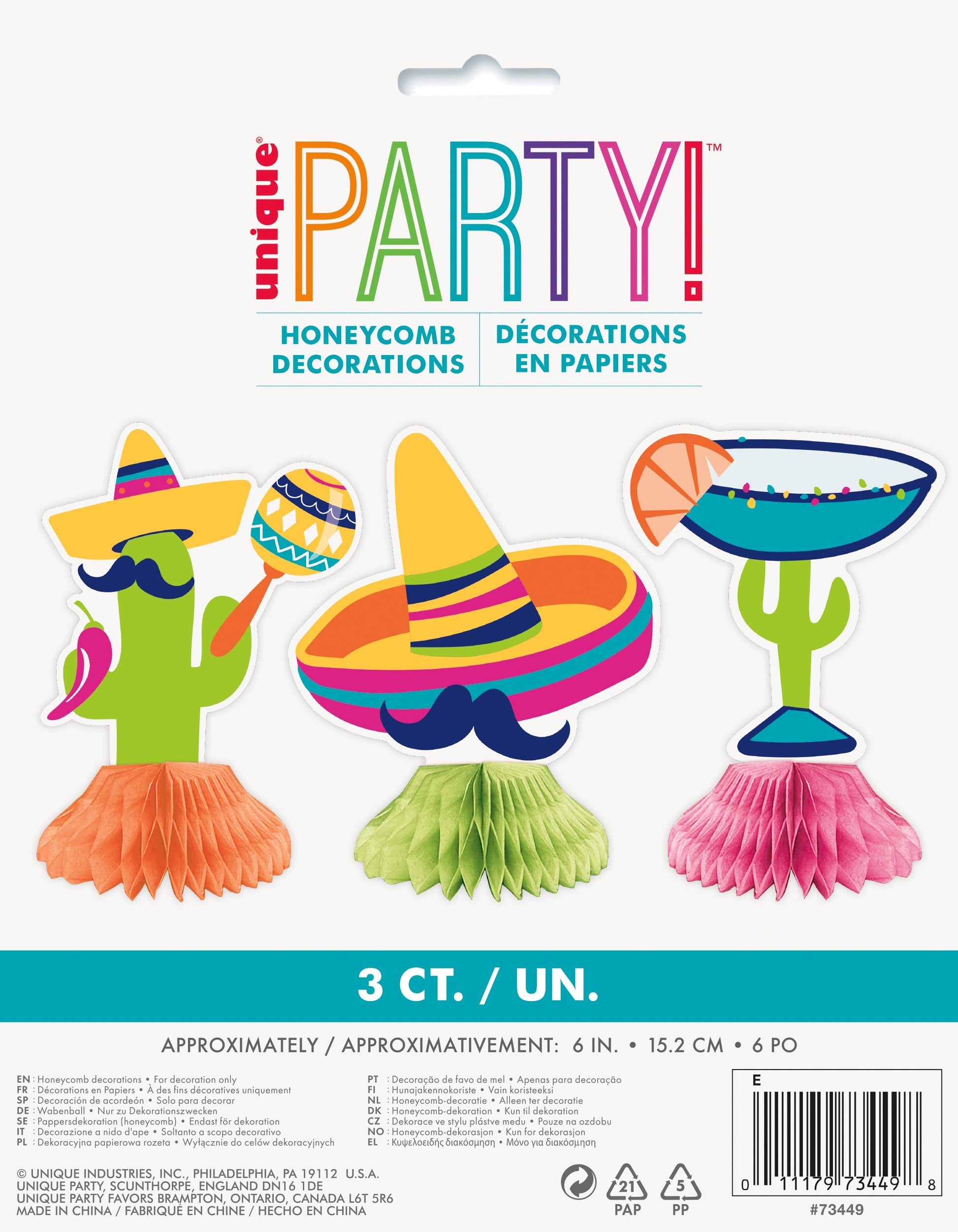 Boho Fiesta Mini Honeycomb Centerpieces by Unique from Instaballoons