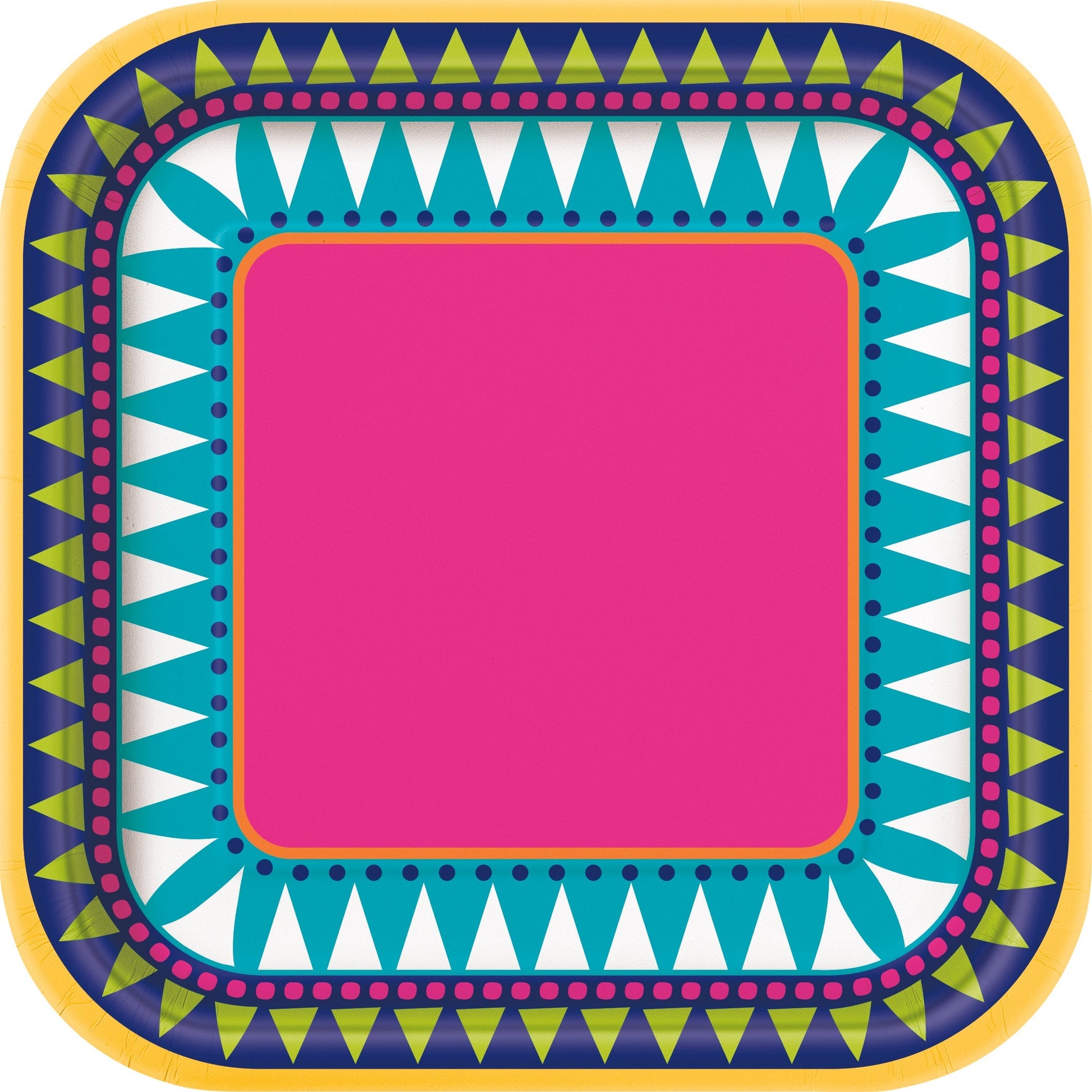 Boho Fiesta Square Dessert Plates 7″ by Unique from Instaballoons