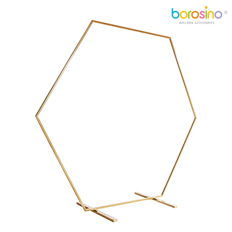 B466 Geometric Metal Frame - Gold -  Borosino