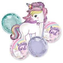 BQT Bday Girl Unicorn Foil Balloon by Convergram from Instaballoons