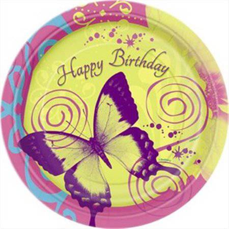 7" Plates - Butterfly Chic (8ct) - Unique