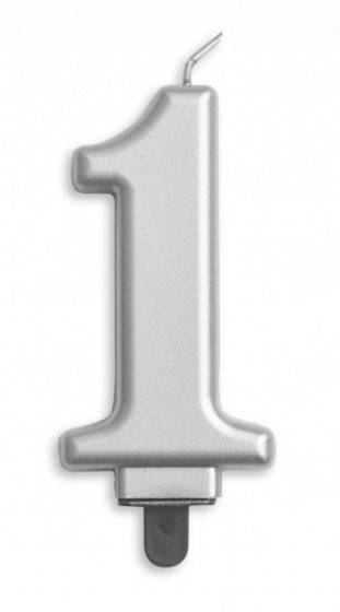 Candle - Silver Number (1ct) - Winner Party