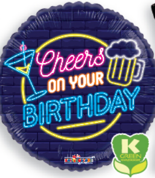Cheers On Your Birthday 18″ Foil Balloon by Convergram from Instaballoons
