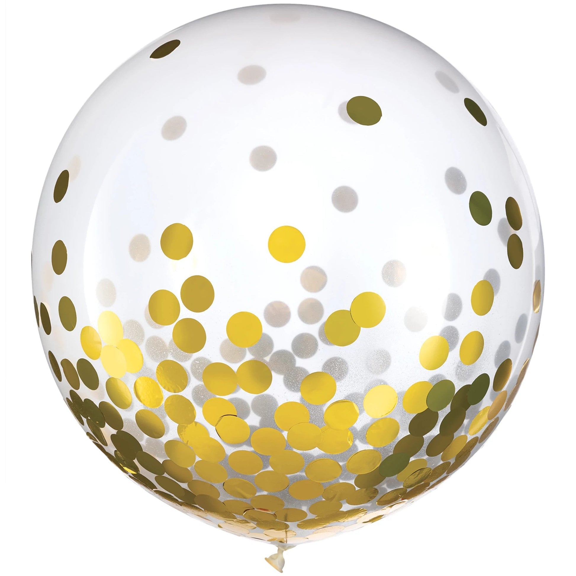 Clear with Gold Foil Confetti 24″ Latex Balloons by Amscan from Instaballoons