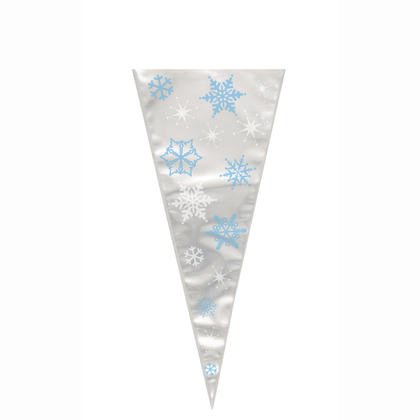 Cone Cello Bags - Snowflakes (20ct) - Amscan