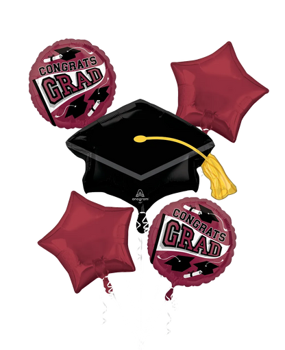 Congrats Grad Burgundy Foil Balloon by Anagram from Instaballoons