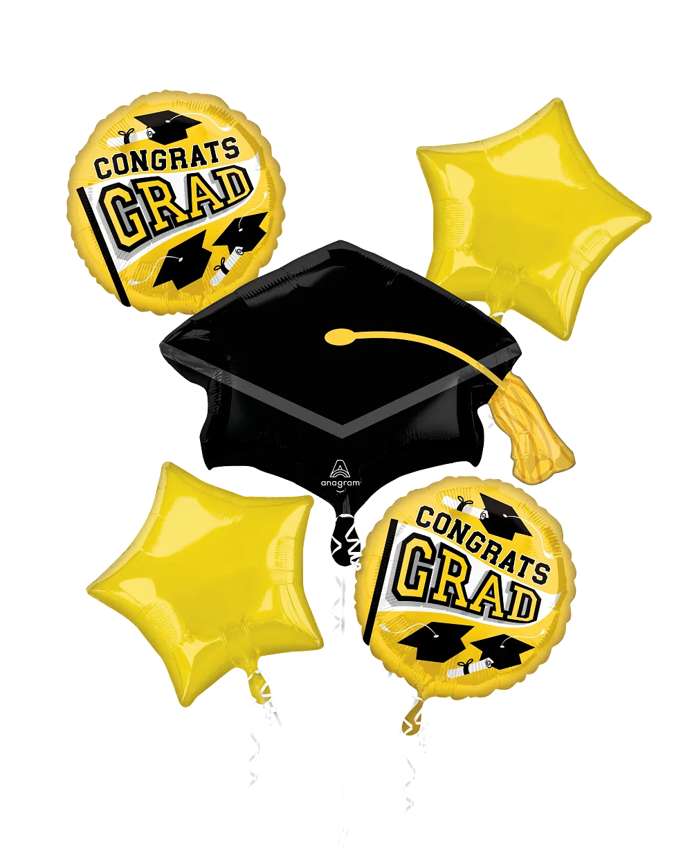 Congrats Grad Yellow Foil Balloon by Anagram from Instaballoons