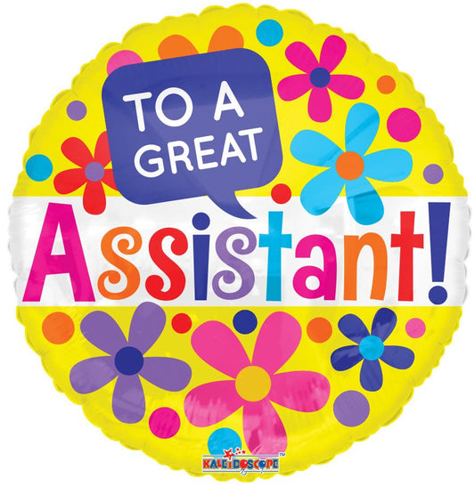 18" To a Great Assistant Yellow Balloon - Conver USA