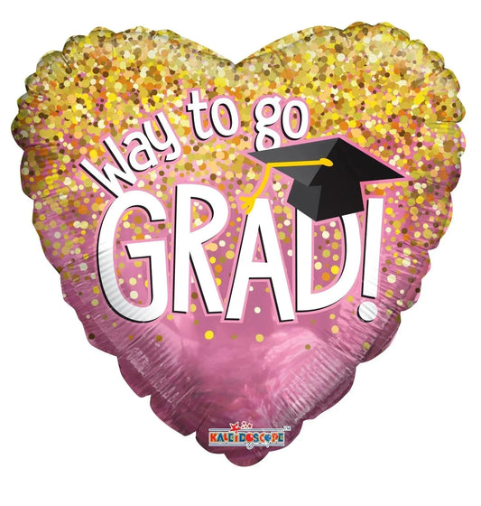 18" Way to Go Grad Pink and Gold - Conver USA