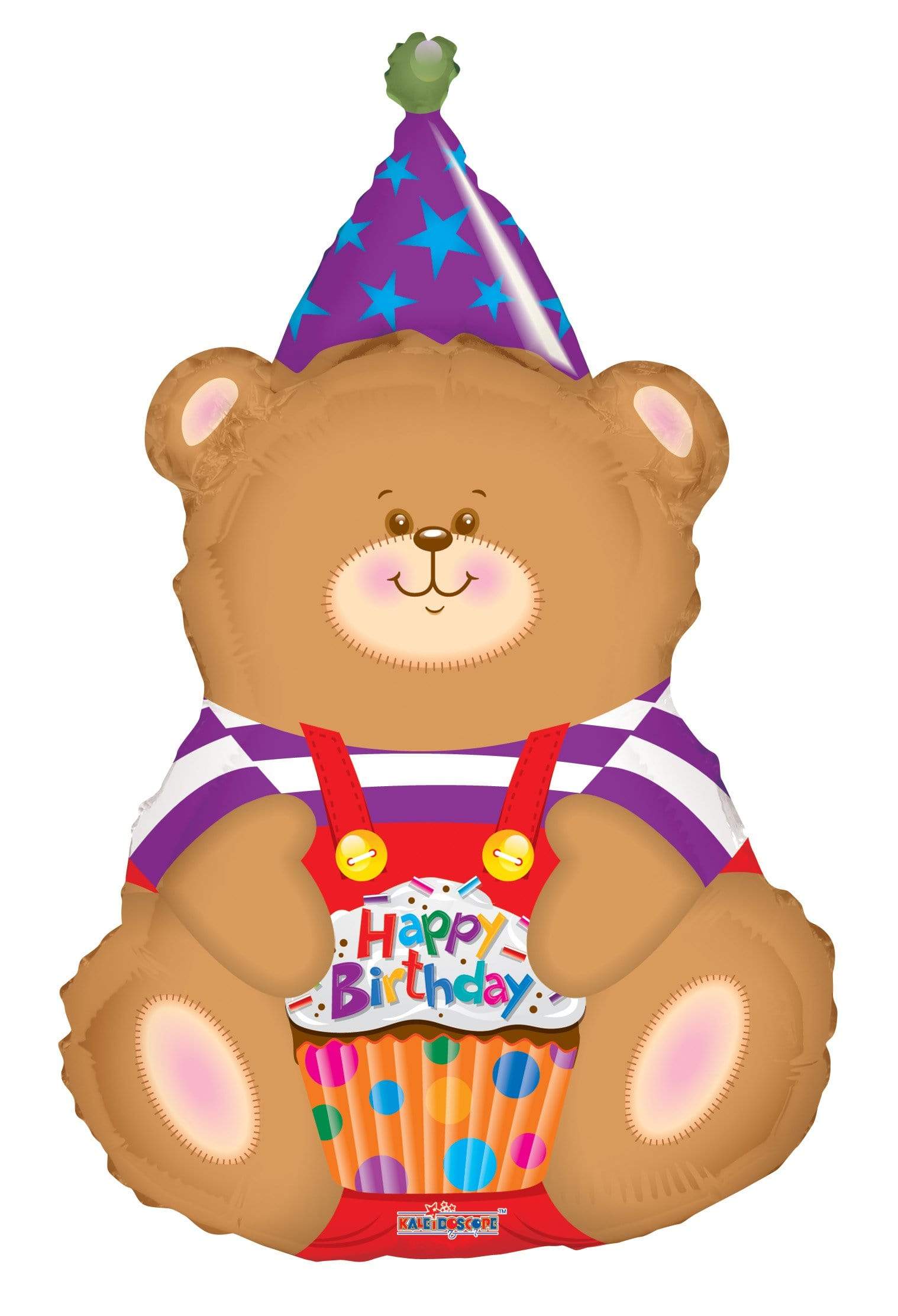 Convergram Birthday Bear with Cupcake 36″ Balloon