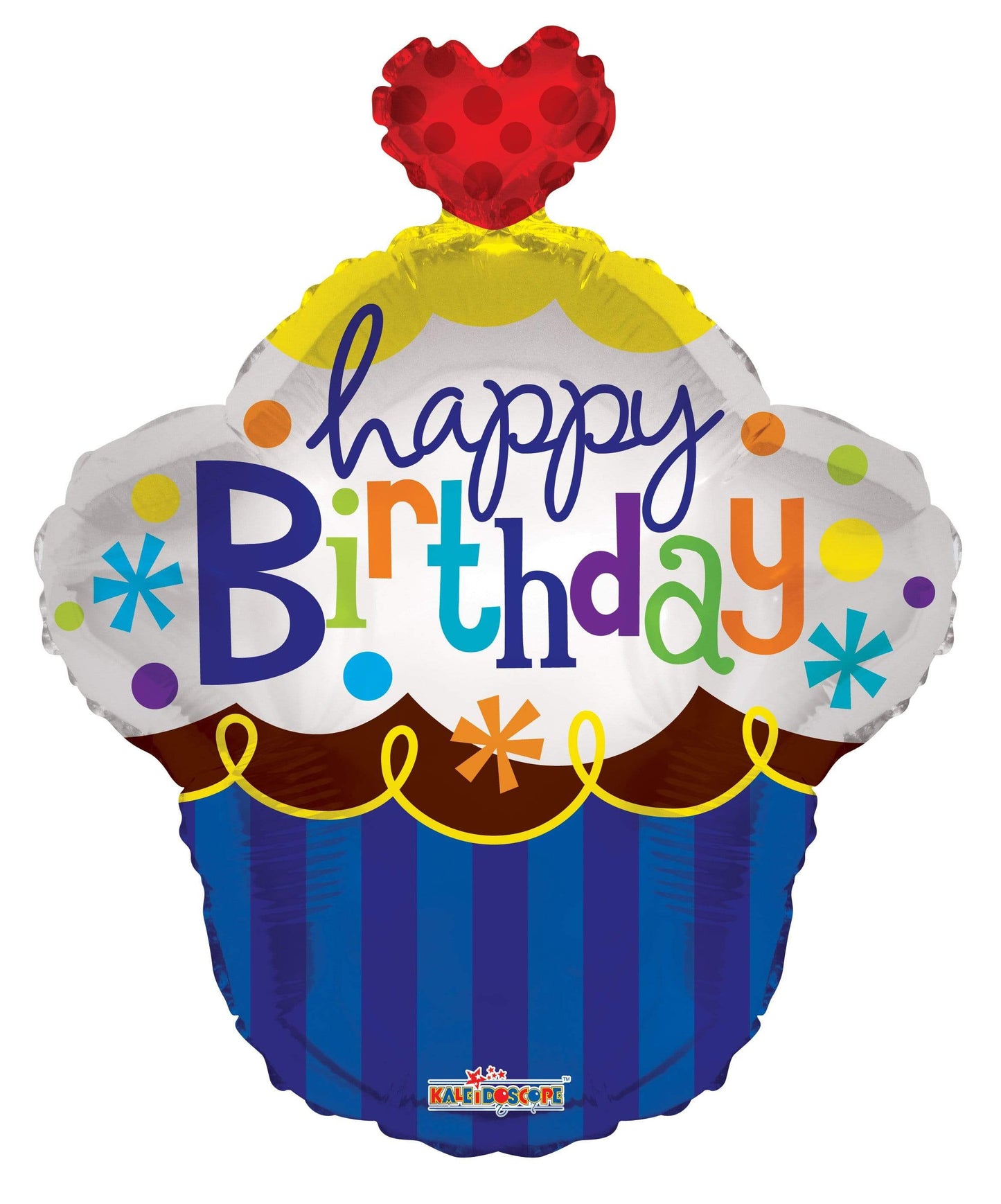 Convergram Birthday Cupcake with Heart 18″ Balloon