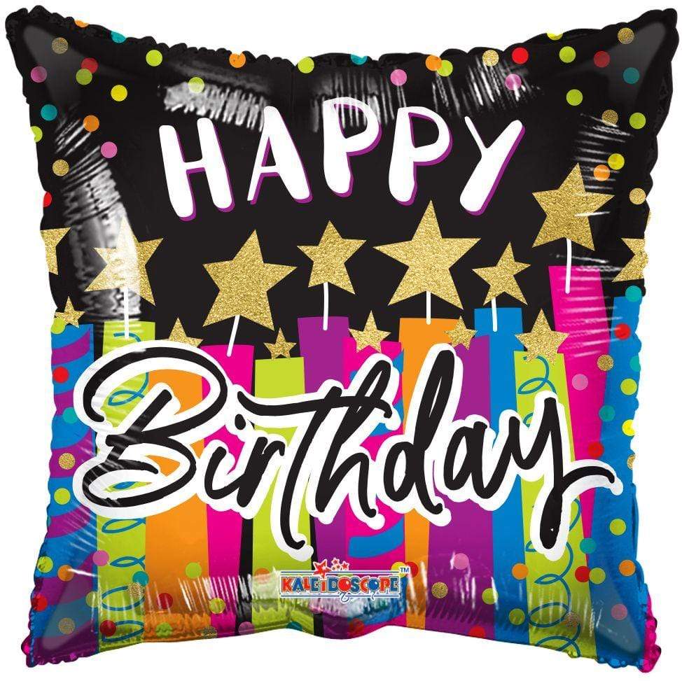 Convergram Happy Birthday Candles & Stars 18″ Balloon