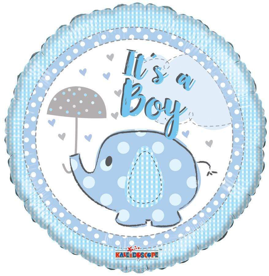 Convergram It's A Boy Elephant with Umbrella 18″ Balloon