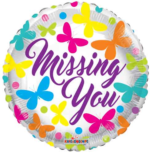 Convergram Missing You Butterfly 18″ Balloon