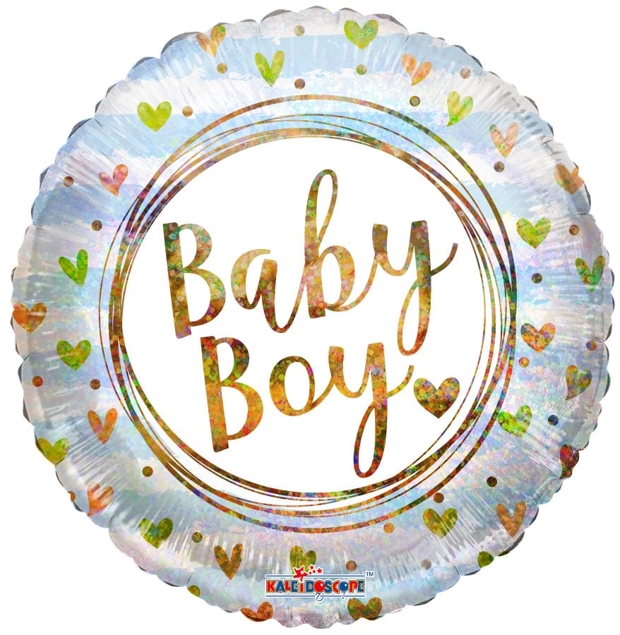 Convergram Mylar & Foil Baby Boy Holographic 18″ Balloon