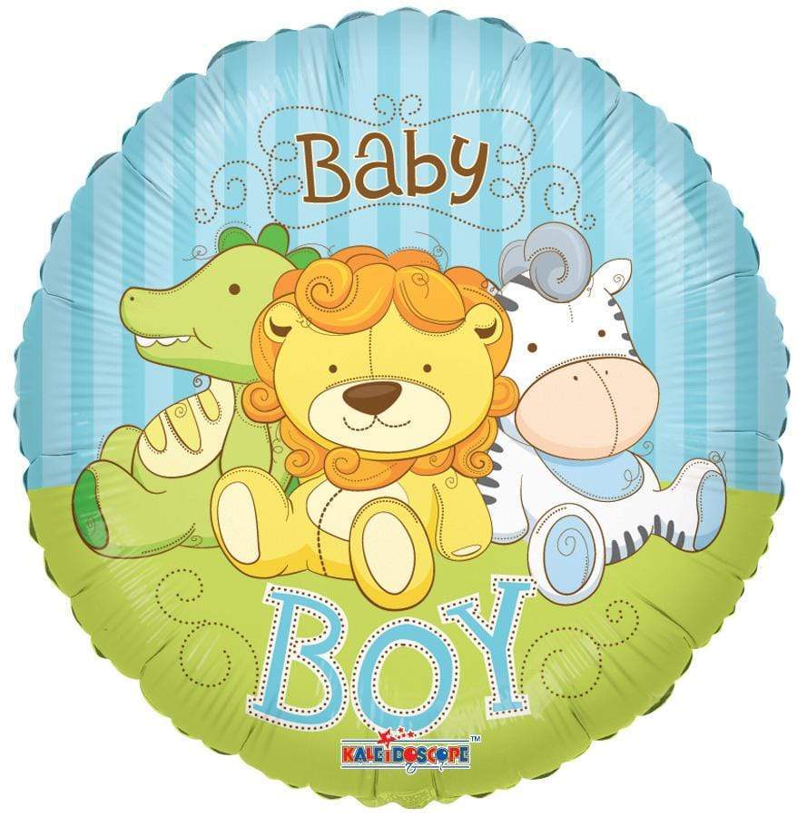 Convergram Mylar & Foil Baby Boy Jungle Animals 18″ Balloon