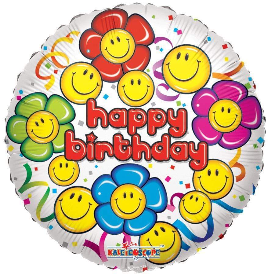 Convergram Mylar & Foil Birthday Smiley 18″ Balloon