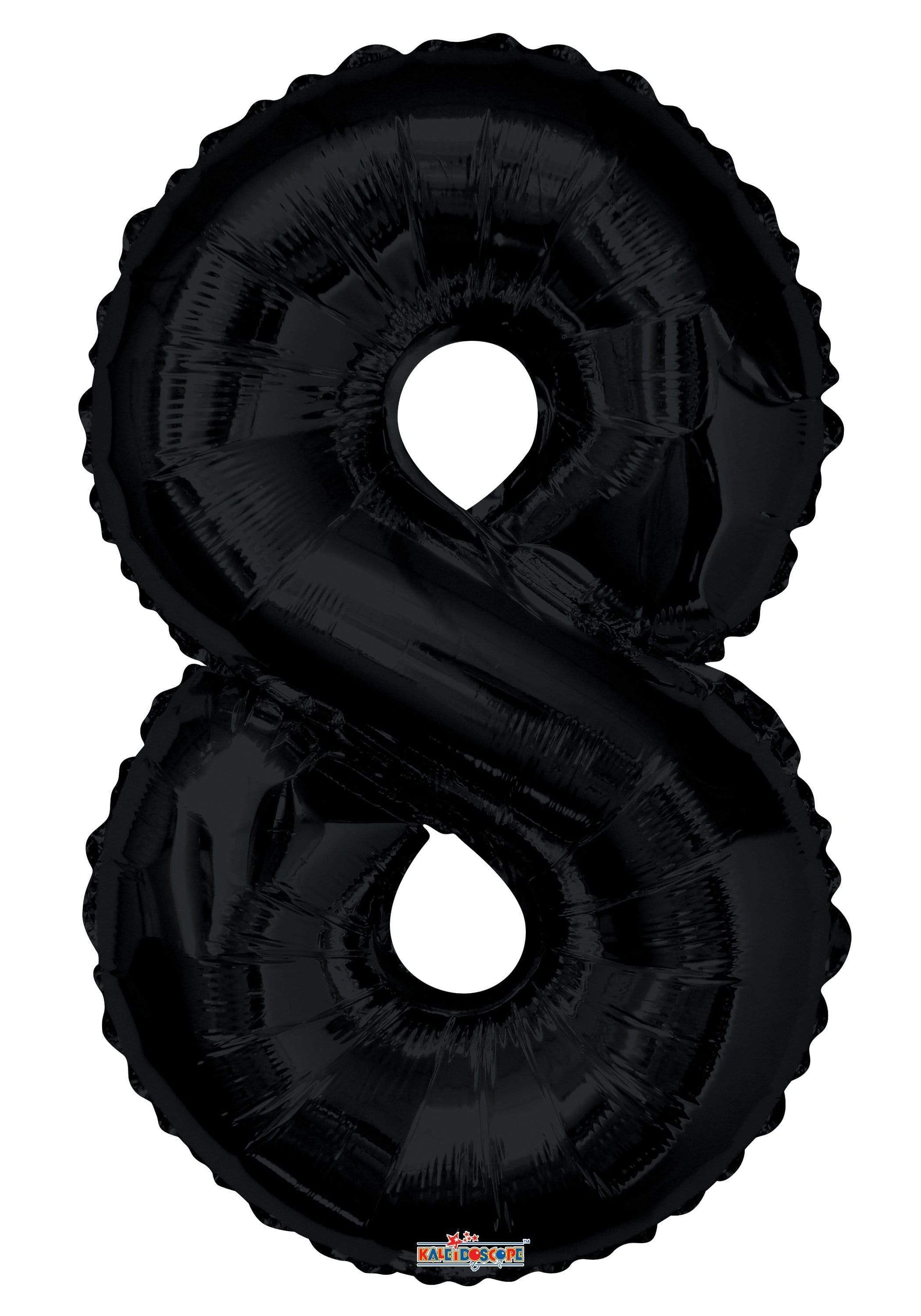 Convergram Mylar & Foil Black Number 8 Balloon 34″