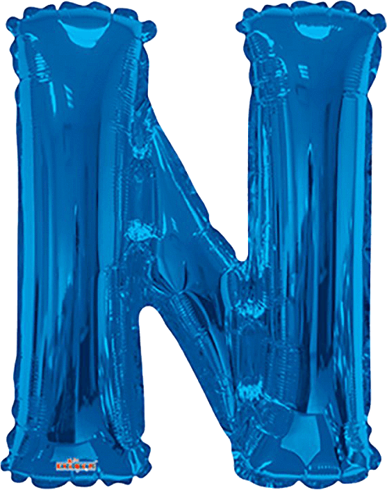 Convergram Mylar & Foil Blue Letter N 34″ Balloon