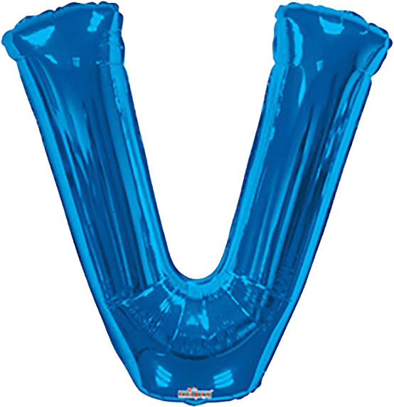 Convergram Mylar & Foil Blue Letter V 34″ Balloon
