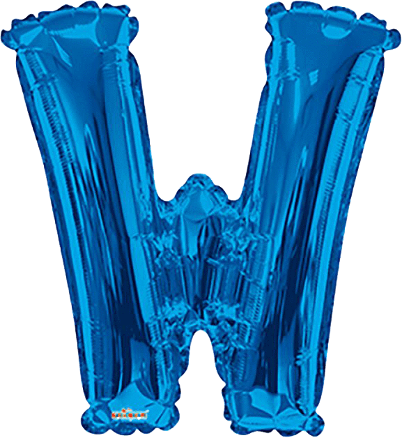 Convergram Mylar & Foil Blue Letter W 34″ Balloon