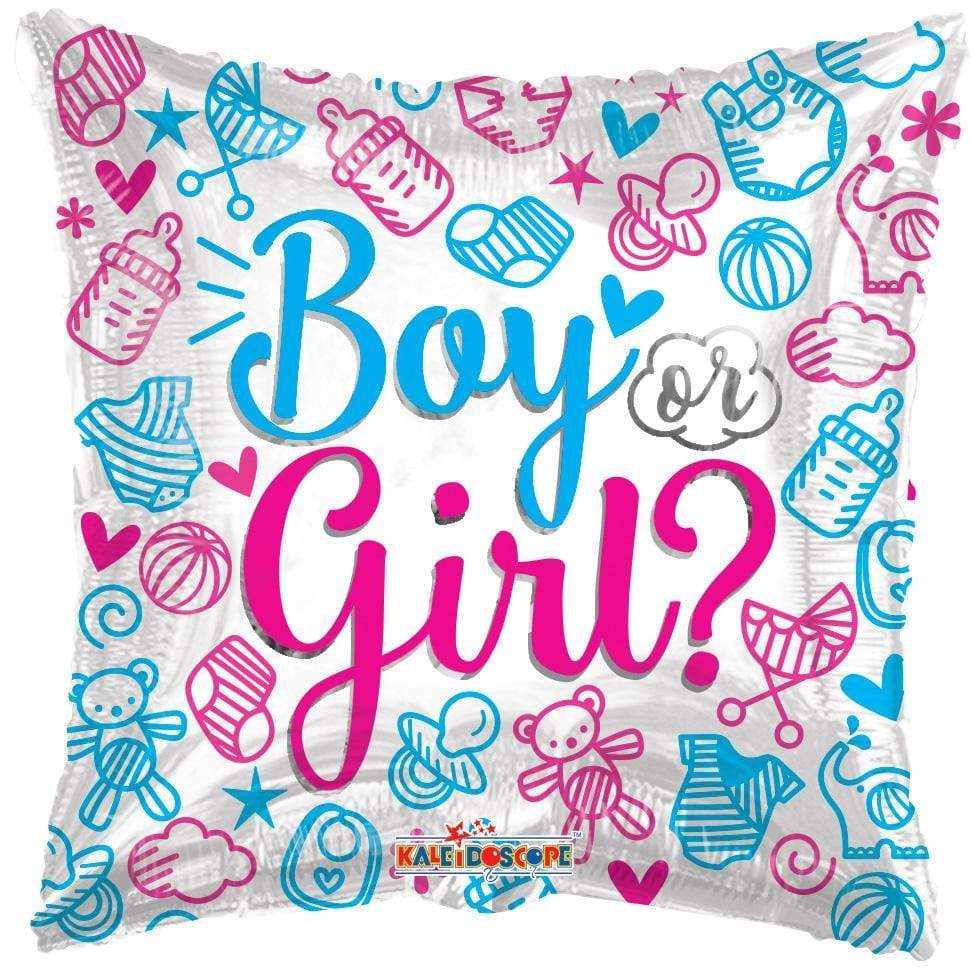 Convergram Mylar & Foil Boy or Girl? 18″ Square Foil Balloon