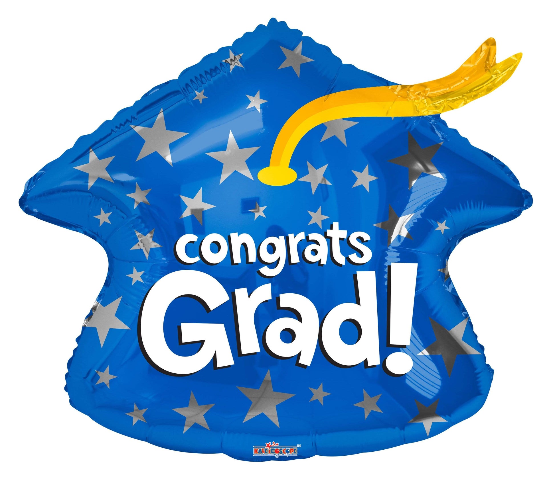 Convergram Mylar & Foil Congrats Grad Blue Graduation Cap Shape 18″ Balloon