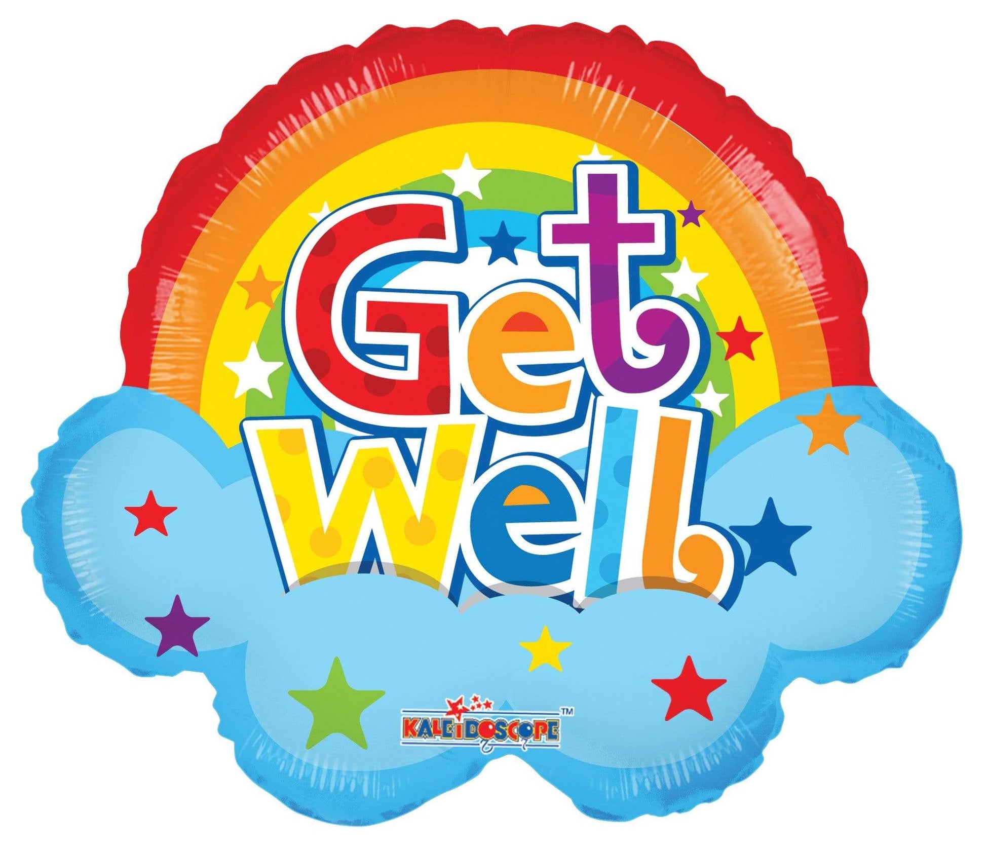 Convergram Mylar & Foil Get Well Cloud Rainbow 18″ Balloon
