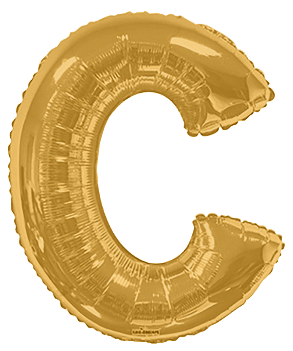 Convergram Mylar & Foil Gold Letter C 34″ Balloon