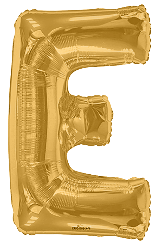 Convergram Mylar & Foil Gold Letter E 34″ Balloon