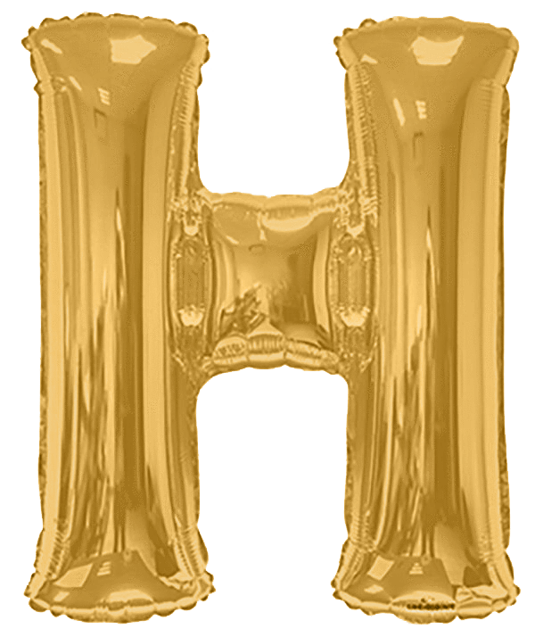 Convergram Mylar & Foil Gold Letter H 34″ Balloon