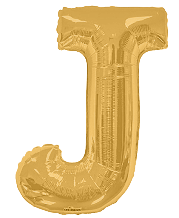 Convergram Mylar & Foil Gold Letter J 34″ Balloon