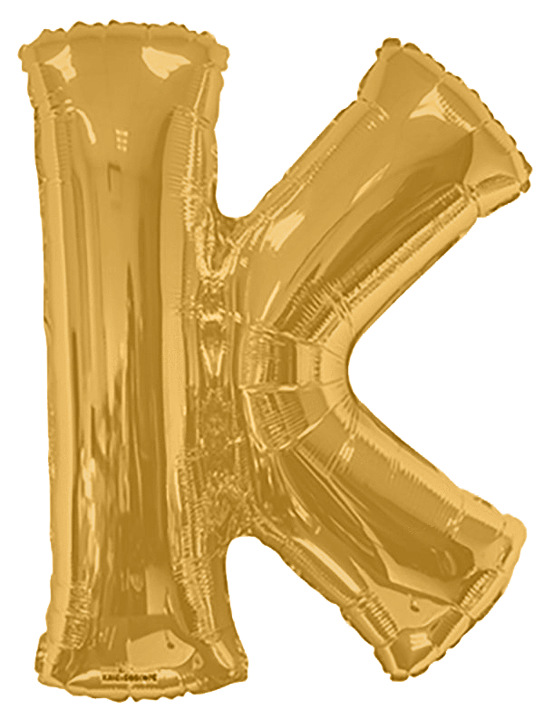 Convergram Mylar & Foil Gold Letter K 34″ Balloon