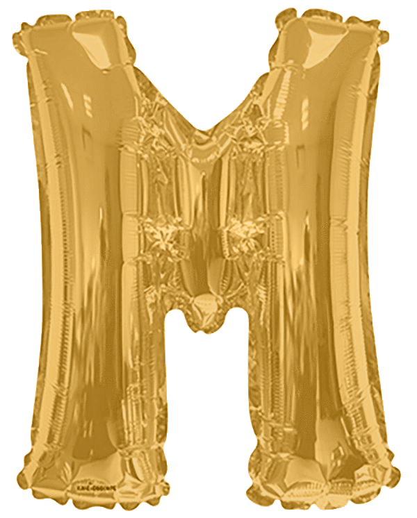 Convergram Mylar & Foil Gold Letter M 34″ Balloon