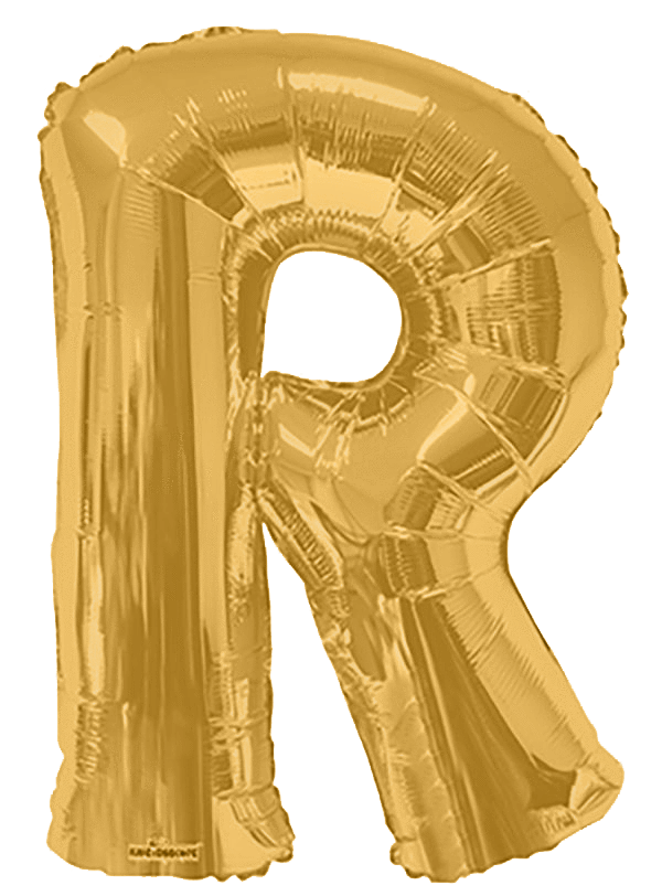 Convergram Mylar & Foil Gold Letter R 34″ Balloon